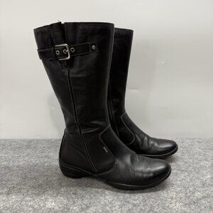 Ecco Women’s Gore-Tex Black‎ Leather Mid-Calf Boots EU 40 US 9 Zip Buckle Warm